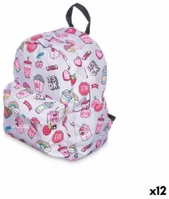 Zaino Scuola Arcobaleno Multicolore 28 x 12 x 22 cm (12 Unità)