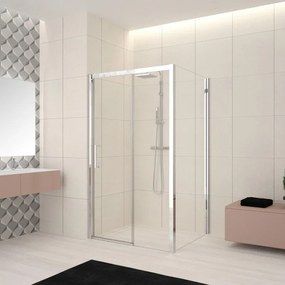 Box doccia con ingresso frontale Lead L 180 x H 200 cm vetro senza finitura / trasparente profilo cromato