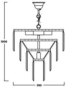 Zuma Line 17106/4+1-CHR - Lampadario a sospensione con catena AMEDEO 5xE14/40W/230V