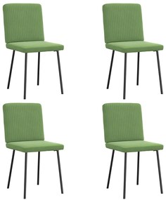 Sedie Da Pranzo 4 Pz Verde Chiaro İn Velluto /