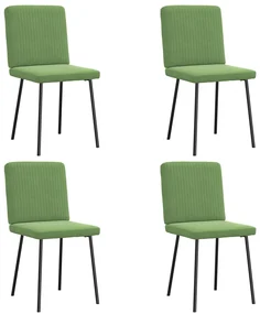 Sedie Da Pranzo 4 Pz Verde Chiaro İn Velluto /