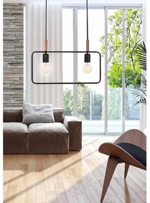 Lampadario a sospensione con filo FRAME 2xE27/60W/230V nero