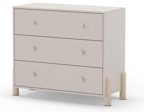 Cassettiera bassa per bambini in legno di pino color crema 90x80 cm Enola - Marckeric