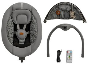 KINDERKRAFT - Altalena per bambini con melodia 2in1 LUMI 4xAAA grigio scuro