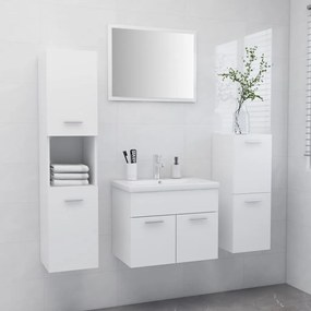 Set Mobili Da Bagno Bianco İn Legno Multistrato /