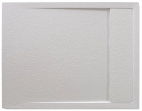 Piatto doccia SENSEA in resina Neo bianco L 80 x L 100 x H 3 cm opaco effetto pietra