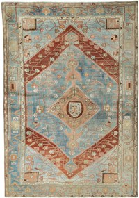 Hamedan Tappeto 140x200 Blu (Iran) Annodato A Mano