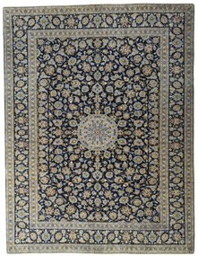 Kashan Tappeto persiano 310 x 400 Blu (Iran) Annodato A Mano