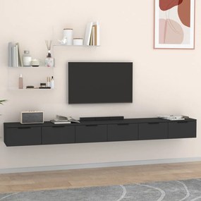 Mobili A Parete 2 Pz Nero 102x30x20 Cm İn Legno Multistrato /