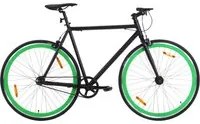 Bicicletta a Scatto Fisso Nera e Verde 700c 59 cm 92257