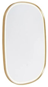 Specchio da bagno oro con LED con touch dimmer ovale - Miral