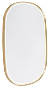 Specchio da bagno oro con LED e dimmer touch ovale - Miral