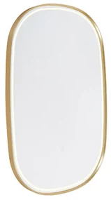 Specchio da bagno oro con LED e dimmer touch ovale - Miral