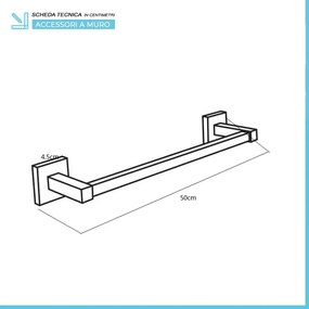 Set accessori a muro 6 pezzi in vetro e acciaio nero opaco e viti incluse   Levante