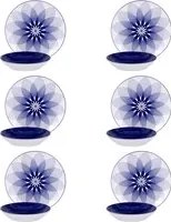 Servizio 12 piatti porcellana Virella blu