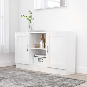 Credenza bianco lucido 120x30,5x70 cm in truciolato