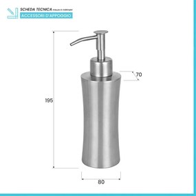 Dispenser sapone in acciaio inox satinato Lunar