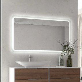 Specchio led 140x80 cm con cornice illuminante modello KA1400 - KAMALU