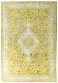 Tabriz Tappeto 190x290 Giallo (Iran) Annodato A Mano