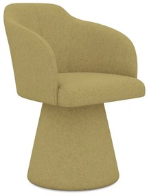 Sedia da pranzo color senape in imbottito Kanoa – Makamii