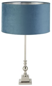 Lampada Da Scrivania Whitby Metallo Cromo Velluto Verde Acqua 1 Luce E27