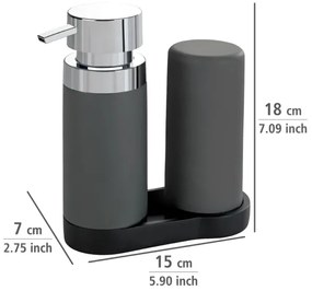 WENKO 54735100 - Stazione di lavaggio EASY SQUEEZ-E 15x18 cm grigio/grigio