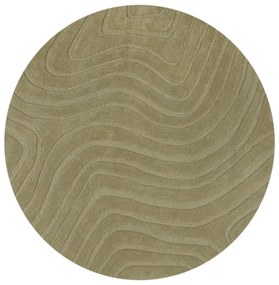 Tappeto rotondo in lana color kaki tessuto a mano ø 160 cm Mesmerise Sage - Flair Rugs