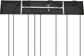 Lampada a sospensione Art Déco nera con vetro fumé 8 luci - Hanne