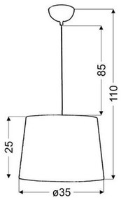 Lampadario a sospensione con filo ORLANDO 1xE27/60W/230V