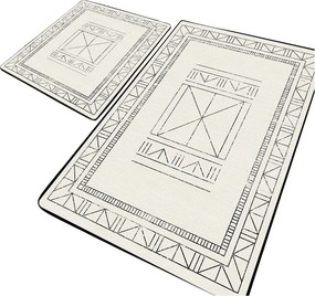 Set di tappetini per il bagno color crema 2 pz 60x100 cm Touch – Foutastic