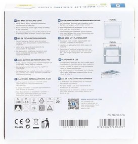 Aigostar - LED Plafoniera LED/12W/230V 17,3x17,3 cm 3000K bianco