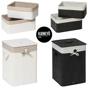 Cesto portabiancheria in legno a listelli 62 l Kankyo - Premier Housewares