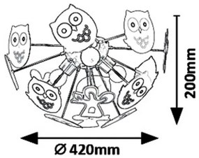 Rabalux 6389 - Lampadario a plafone per bambini BIRDY 3xE14/40W/230V
