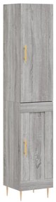 Credenza grigio sonoma 34,5x34x180 cm in legno multistrato