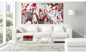 Quadro Between Waves (1 Part) Wide  Colore Rosso, Dimensioni e Misure 120x60