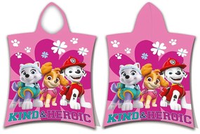 Poncho bambino in spugna rosa Paw Patrol - Jerry Fabrics