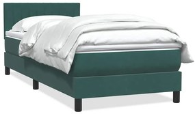 Giroletto A Molle Con Materasso Verde Scuro 90x220 Cm Velluto /