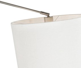Lampada a sospensione intelligente in acciaio con paralume 35 cm bianco incl. 2 Wifi A60 - Blitz