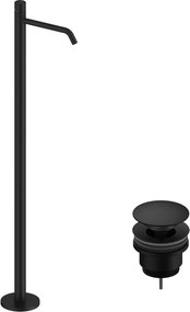 Rubinetto per lavabo centrostanza Loop K nero SANYCCES con piletta