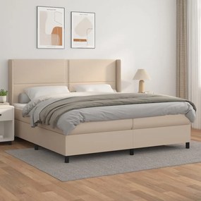 Giroletto A Molle Con Materasso Cappuccino 200x200cm Similpelle /