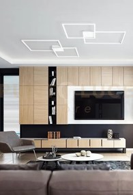 Plafoniera in alluminio colore bianco cross led 64w cct 3000k 4000k...