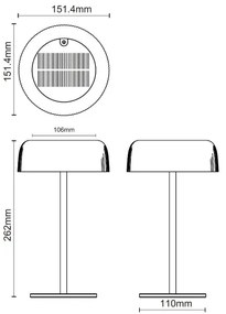 Zuma Line DT33111-LED Lampada solare ricaricabile dimmerabile BLUET LED/2,5W/2000 mAh IP44 nera