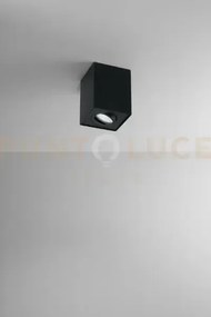 Faretto-plafoniera in alluminio nero centric 1 luce attacco gu10 qu...