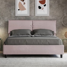 Letto contenitore da 160x190 in microfibra glicine Mados