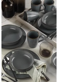 Set da tavola 16 pezzi in porcellana, grigio