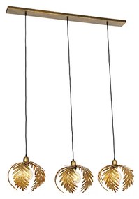 Lampada a sospensione vintage oro oblunga 3 luci - Botanica