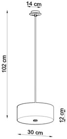 Sollux SL.0756 - Lampadario a sospensione con filo SKALA 3xE27/60W/230V diametro 30 cm nero