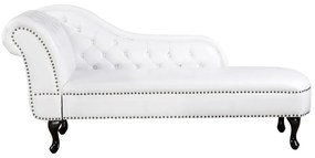 Chaise longue vintage sinistra in pelle sintetica bianca NIMES Beliani