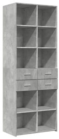 Credenza grigio cemento 70x42,5x185 cm in legno multistrato