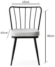 Set di 2 sedie da pranzo in metallo bianco-nero Yildiz - Kalune Design